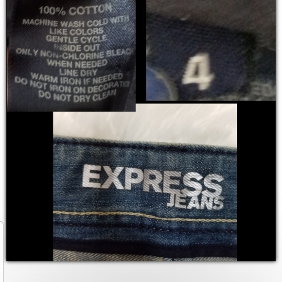 Express embroidered distressed shorts - Picture 3 of 3